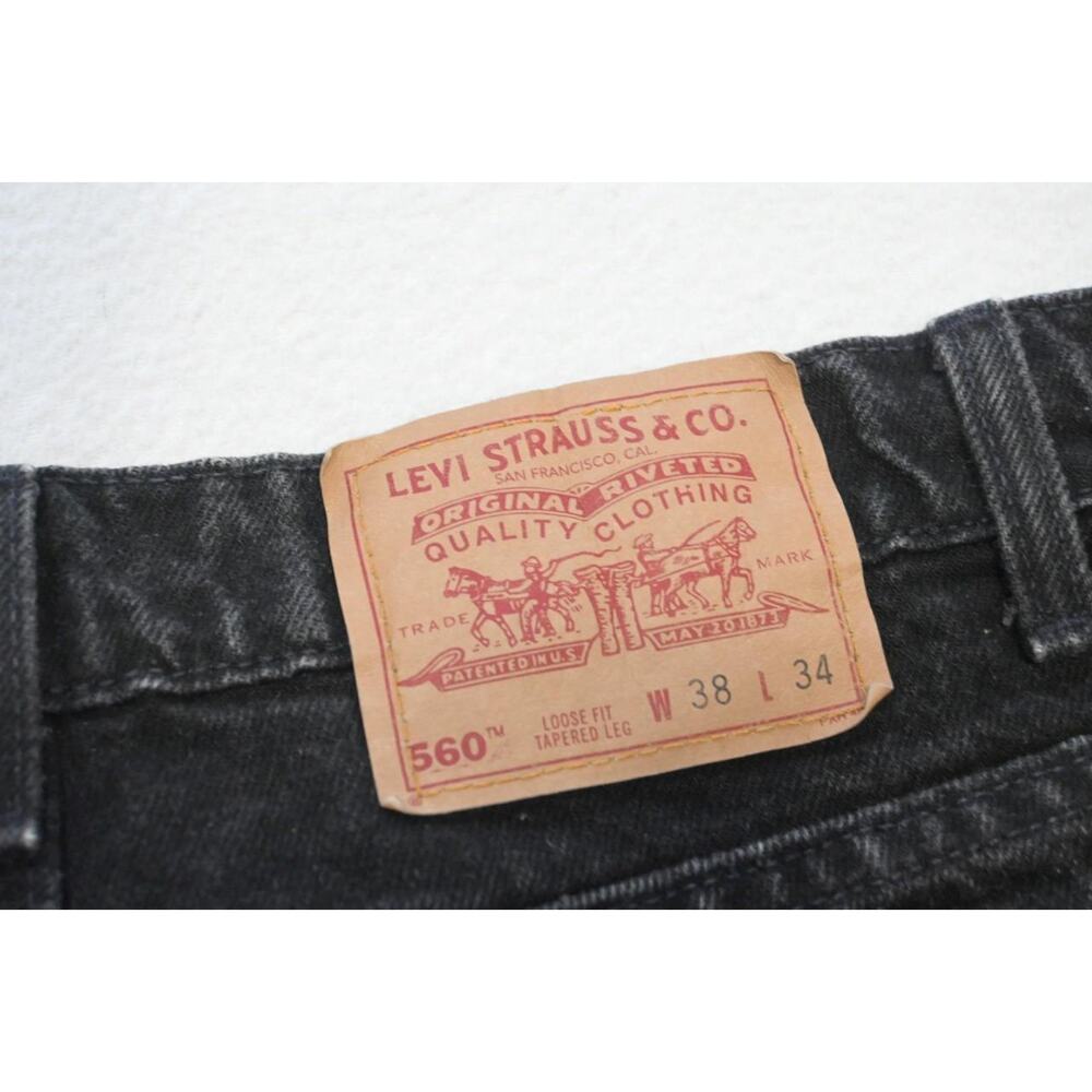 Levi's 560 Jeans Mens 38x34 Black Loose Fit Tapered Leg Vintage USA Good